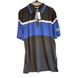 NWT Cutter & Buck Polo Shirt Men's Large Blue‎ Black Golf Performance Polo NEW
